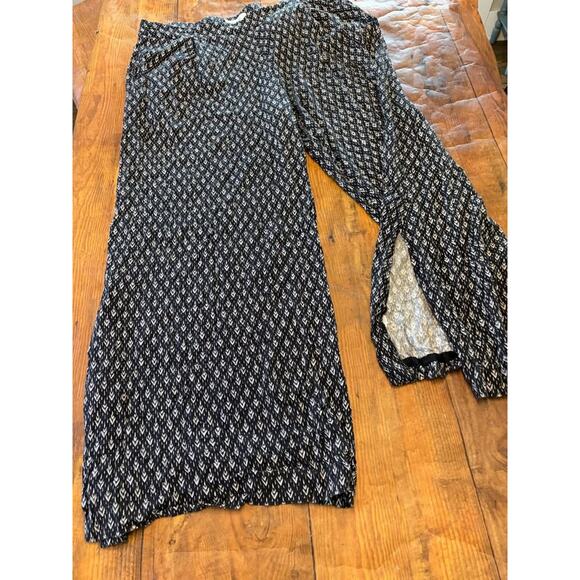 Sz XL - Anthropologie Elevenses Pattern Wide Leg Pants - Picture 2 of 10